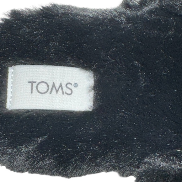 Toms Alpargata Mallow Mule Fluff Slippers Black Faux Fur Women's Size 10 NWOT - Picture 6 of 14